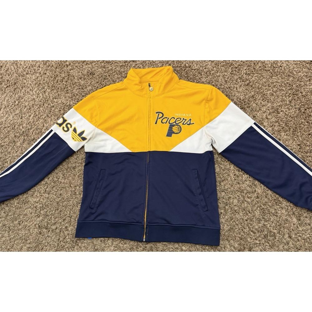Rare Vintage Adidas Indiana Pacers Warm Up Jacket  Full Zip Mens Size Large
